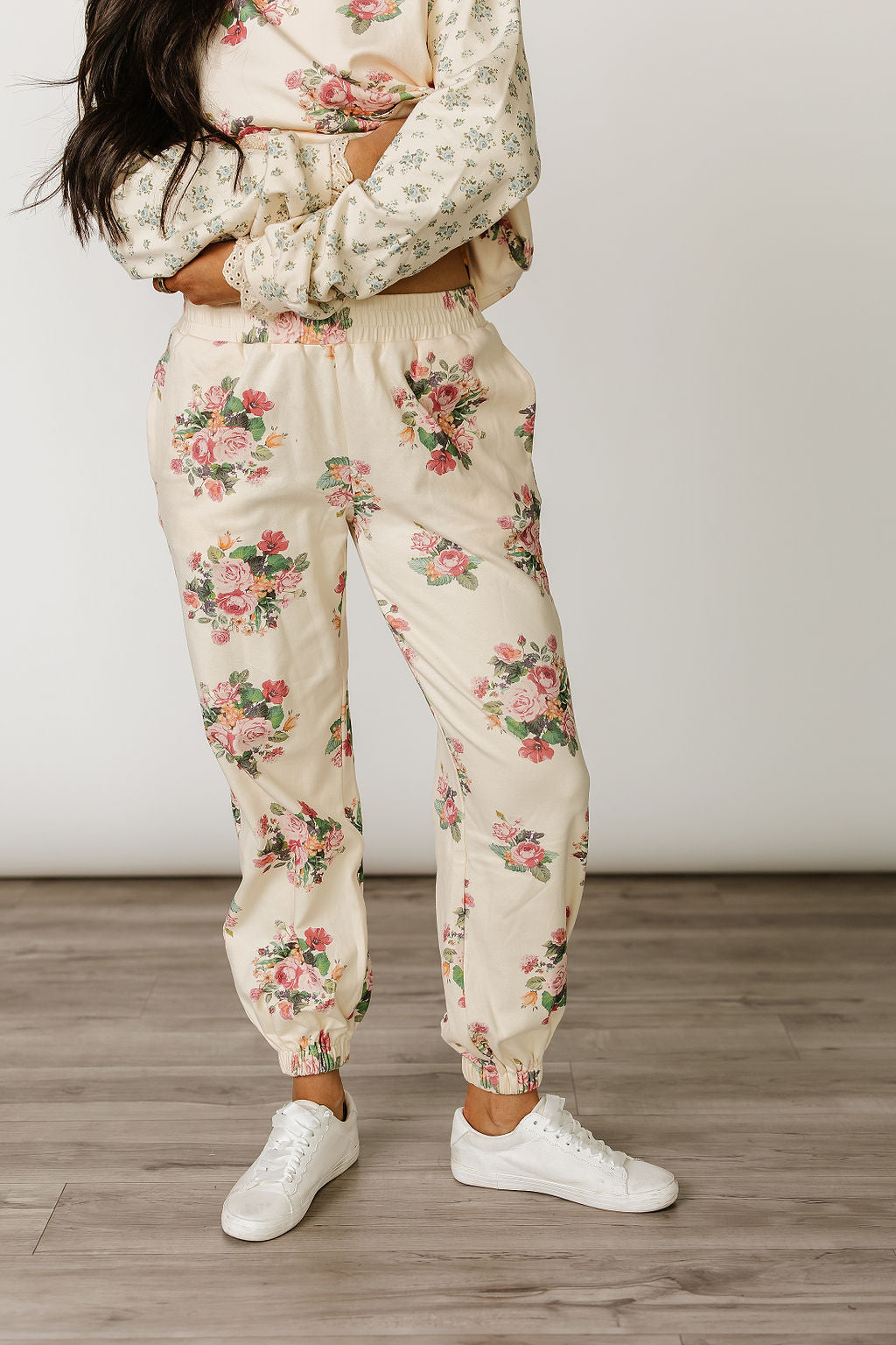 Lace Pocket Joggers - Golden Hour Garden
