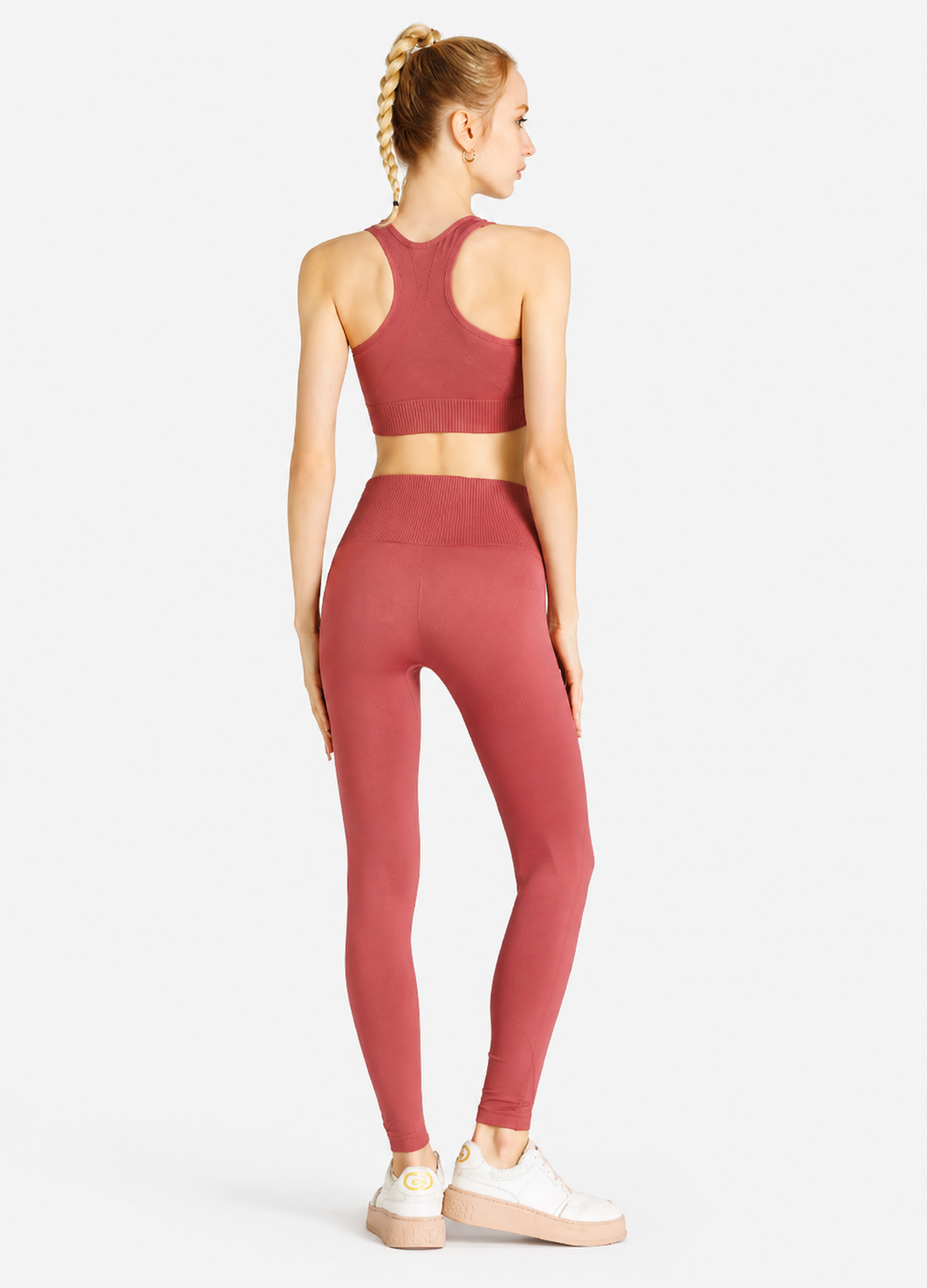Women's Sporty Plain Racerback Tank Top & High Waist Leggings 2 Piece Activewear Set – Sleeveless Gym Outfit