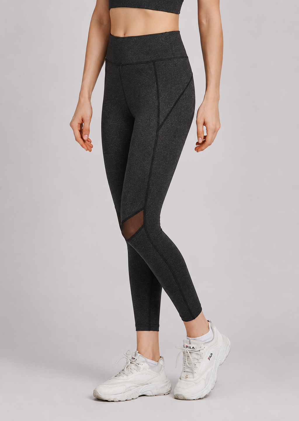 Women's Sporty Racerback Sheer Mesh Tank Top & High Stretch Leggings 2 Piece Activewear Set – Sleeveless Plain Workout Outfit