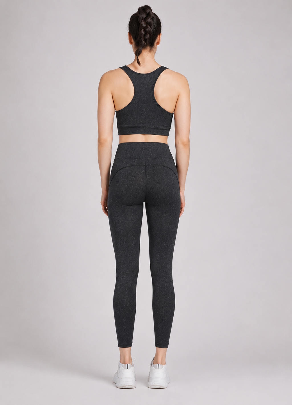 Women's Sporty Racerback Sheer Mesh Tank Top & High Stretch Leggings 2 Piece Activewear Set – Sleeveless Plain Workout Outfit