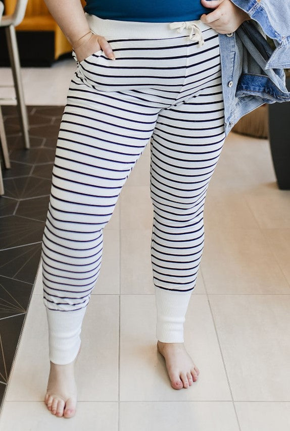 New & Improved Joggers - Ivory Stripe